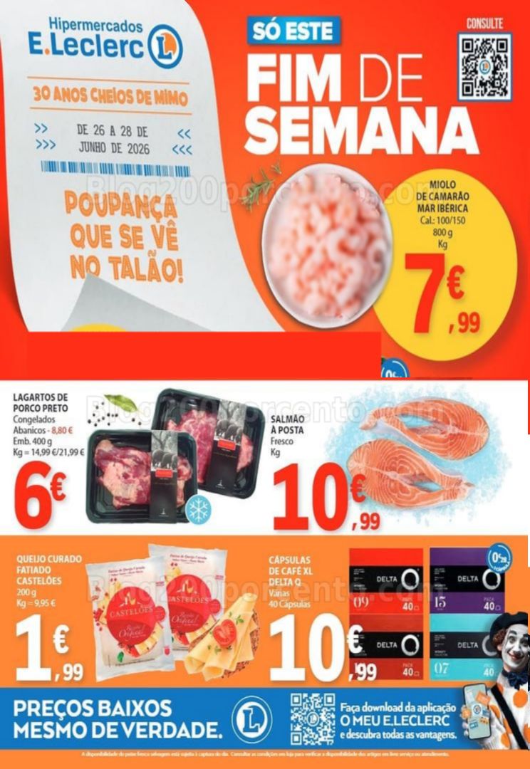 Antevisão Folheto E-LECLERC Promoções Fim de Semana - 26 a 28 junho